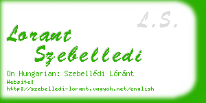 lorant szebelledi business card